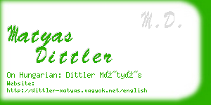 matyas dittler business card